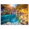 thumbnail image 2 of Design Art Turquoise Water And Sunny Beams Landscape Photo Canvas Art Print, 2 of 3