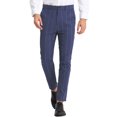 thumbnail image 1 of INSPIRE CHIC Men's Striped Slim Fit Contrast Color Drawstring Dress Pants 28 Royal Blue, 1 of 7