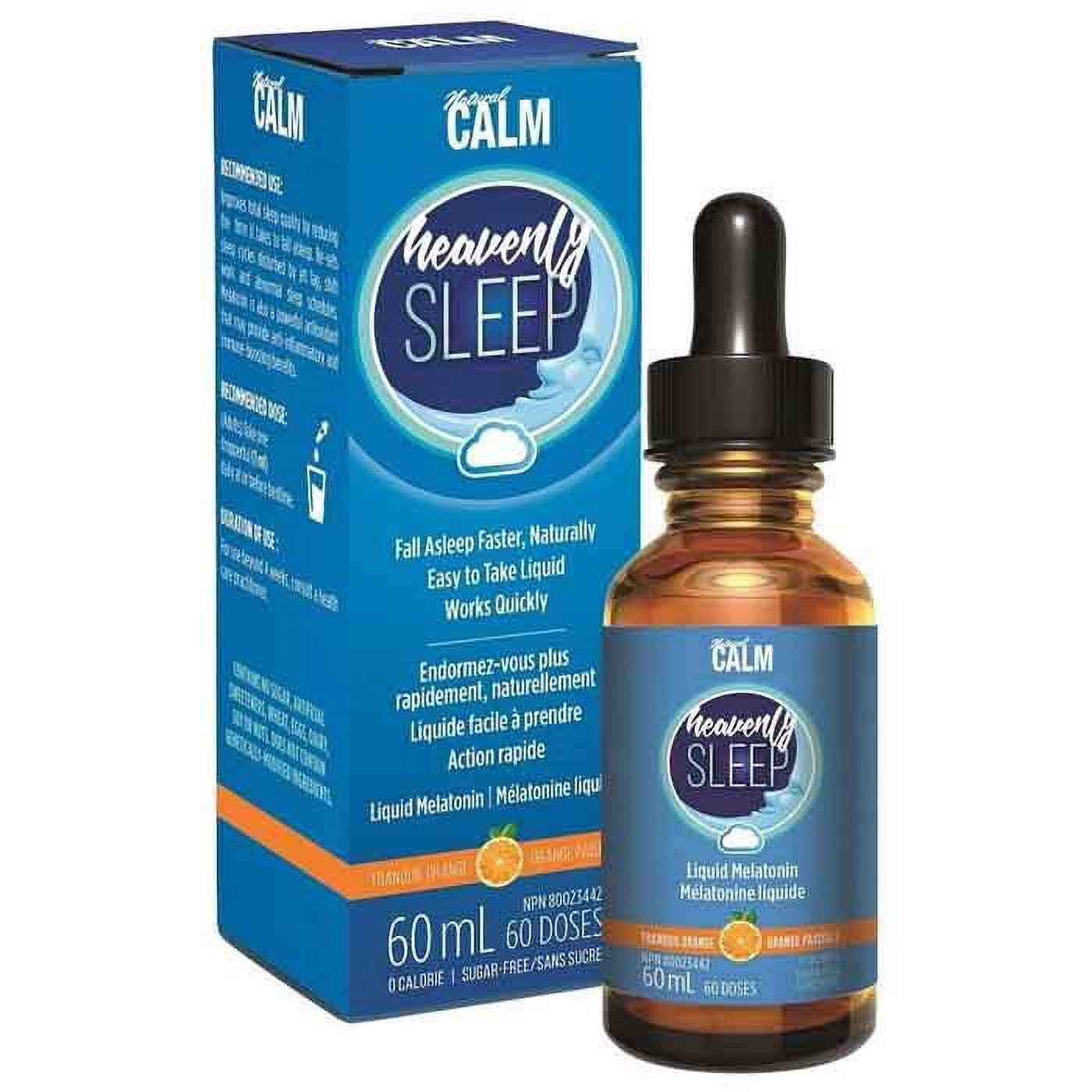 Bolton's Naturals Heavenly Sleep Liquid Melatonin Sleep Aid, Fast-acting Max Absorption,Orange-Tangerine Flavour Improves the quality and duration of rest, Sugar-free, Non-GMO-60ml
