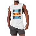 thumbnail image 2 of JDQJBZ Débardeurs Sans Manches pour Hommes Été Couleur Unie Tricot Col Ras du Cou Hauts Sans Manches Extensibles, 2 of 5