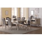 K-Living Elsa Silver Grey Finish Table à manger avec verre
