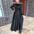 thumbnail image 2 of Robe Décontractée Unie pour Femmes, Abaya à Manches Lanterne, Caftan Islamique Arabe, 2 of 6