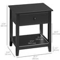 thumbnail image 3 of HOMCOM Table de Nuit Moderne, Table d'Appoint avec Tiroir et Tablette de Rangement, Noir, 3 of 10