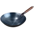 thumbnail image 2 of GROWTH TANK Nonstick Wok Manual Forging Iron Pan General Wood Handle Cooking Wok Wok Pan 30cm, 2 of 9