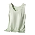 thumbnail image 2 of UPPADA Womens Crewneck Tank Tops Summer Sleeveless Scoop Neck Tees Solid Color Basic Slim Fitted Cami Shirts Womens Tank Tops Camisole Top Built In Bra Adjustable Straps,Sales Today Clearance Women, 2 of 6