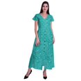 thumbnail image 2 of Moomaya Robe Longue Maxi pour Femmes à Manches Courtes, Robe Formelle/décontractée avec Poches P-TTG, 2 of 6