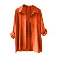 thumbnail image 4 of RXIRUCGD Chemise à Manches Longues pour Femme, Orange, Taille : S, 4 of 4