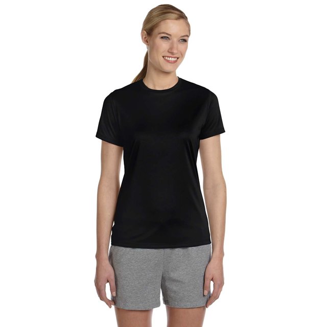 Hanes T-Shirt Performance Cool Dri pour Femmes, 2TG, Noir
