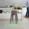 thumbnail image 3 of FDW Metal Stools Bar Stools 24 Inch Counter Height Stackable Barstools Indoor Outdoor Patio Furniture Dining Backless Kitchen Bar Set of 4, Bronze, 3 of 7