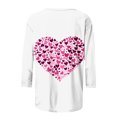 thumbnail image 5 of Penkiiy Chemises de la Saint-Valentin pour Femmes Décontractées Manches 3/4 Col Rond Blouses Imprimé Mignon Tuniques Tops 2025 S Multicolore, 5 of 5