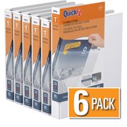 QuickFit View Binder, D Ring, 6 Pack, 1"