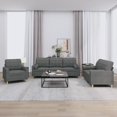 thumbnail image 1 of vidaXL 3 Piece Sofa Set with Pillows Dark Grey Fabric, 1 of 5