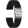thumbnail image 1 of Bracelet en Caoutchouc avec Boucle Déployante en Acier Inoxydable Unisexe, 1 of 1