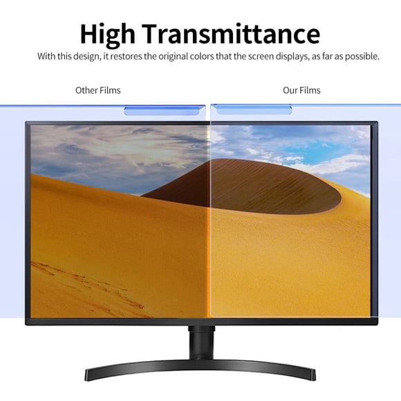Protecteur d'Écran Suspendu Anti-Lumière Bleue, Haute Transmission, Film de Protection des Yeux Anti-UV pour Moniteur de Bureau 26-27 Pieds'