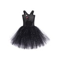 thumbnail image 4 of LUOGENLI Robe Tutu pour Tout-Petites Filles, Bretelles, Justaucorps de Ballet en Tulle Brillant pour Danse, Robe pour Filles Tendance avec Poches, Noir, 6-7 Ans, 4 of 8
