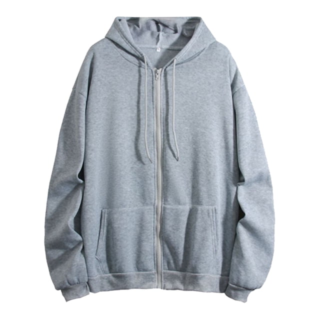 Chandail à Capuchon Femme Automne Uni à Fermeture Éclair, Chandail à Capuchon de Base, Veste à Capuchon Tendance Mode Urbaine, Grande Taille Disponible, Chandail à Col Rond Femme Gris G
