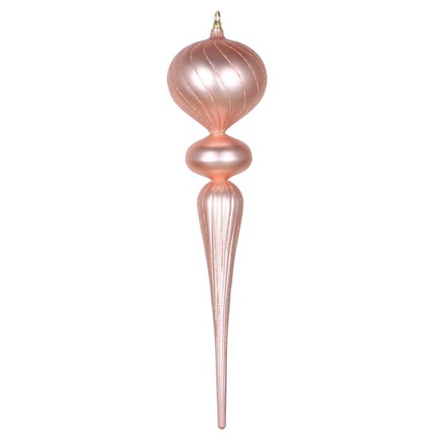 Vickerman MT195458 Ornement Matte Glitter Finial Or Rose 25 Po.