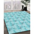 thumbnail image 3 of Ahgly Company Tapis de Zone Rectangulaire Transitionnel Bleu Tron pour Intérieur, Lavable à la Machine, 7 Pieds x 10 Pieds, 3 of 7