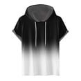 thumbnail image 1 of Besolor Mens Casual Hooded Tops Gradient Drawstring Short Sleeve Shirts Sports ness Pullover Summer Blouse, 1 of 4