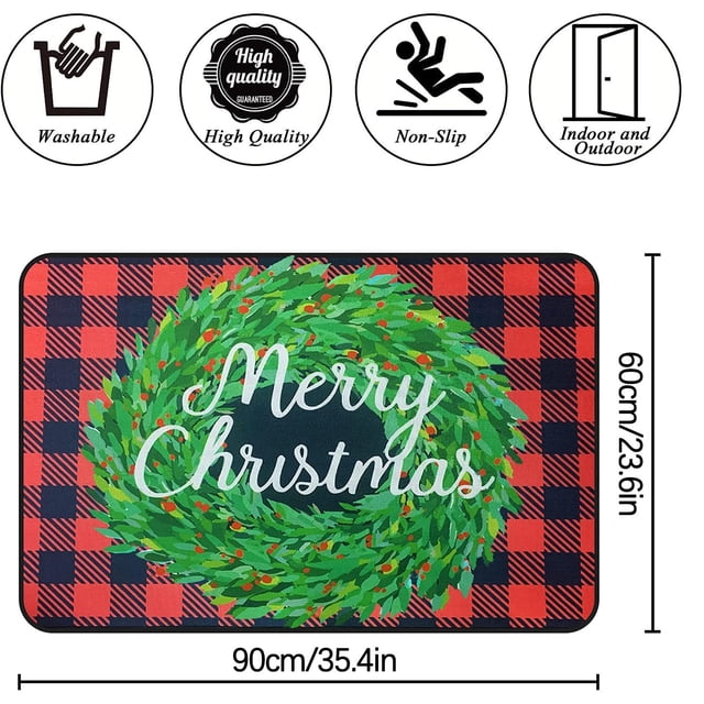 Tapis de Noël Extérieurs pour Porte d'Entrée Tapis de Porte de Noël Tapis de Cuisine Tapis de Chambre Salon Tapis Extérieur Tapis de Noël pour Porte d'Entrée Tapis de Porte d'Entrée Extérieurs