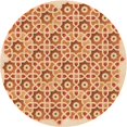 thumbnail image 1 of Ahgly Company Tapis d'Intérieur Rond Lavable en Machine Orange Rouge Orange Transitionnel, 3 Pieds Rond, 1 of 7