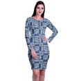 thumbnail image 2 of Moomaya Womens Full Sleeve Printed Midi Length Printed Bodycon Dress, 2 of 6