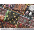 thumbnail image 2 of Soimoi Moss Georgette Fabric Floral & Damask Patchwork Print Fabric by The Yard 42 Inch Wide, 2 of 3