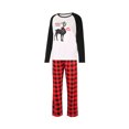 thumbnail image 2 of FOCUSNORM Christmas Reindeer Raglan Tops and Plaid Trousers Parent-child Pajamas, 2 of 9