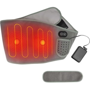 Electric Heat Pad for Lower Back and Waist 3 Levels Cordless Heating Pad Rechargeable Period Pain Relief Warmer with Extended Belt for Plus Body 8000mAh Power Bank Included