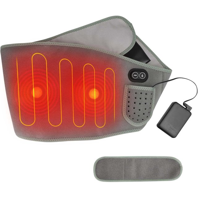 Electric Heat Pad for Lower Back and Waist 3 Levels Cordless Heating Pad Rechargeable Period Pain Relief Warmer with Extended Belt for Plus Body 8000mAh Power Bank Included