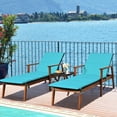 thumbnail image 1 of Gymax 3PCS Outdoor Patio Lounge Chair Set - Set of 2, Turquoise, Adjustable Backrest, Durable Steel Frame, 1 of 10