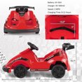 thumbnail image 2 of Gymax Kart à Pédales 6 V à Batterie pour Enfants, Voiture de Course à 4 Roues Télécommandée avec Pare-Chocs et Musique, Rouge, 2 of 9
