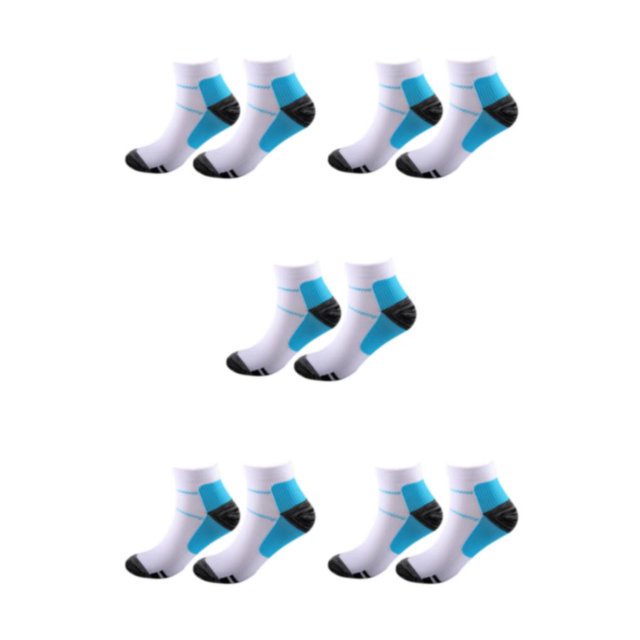 kurtrusly 1/2/3/5 2 Pcs/ensemble Chaussettes de Compression pour Femmes Performance et Réduction de la Fatigue Soulage Bleu G/TG 5 Pcs