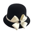 thumbnail image 1 of Chapeau Melon Petit pour Femme, Automne et Hiver, Nœud, Bout Rond, Décontracté, Style Bassin de Pêcheur, 1 of 3