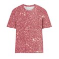 thumbnail image 4 of Amzcrzy Hauts pour Femmes T-Shirts Décontractés à Manches Courtes Hauts d'Été Mode Col Rond Hauts à Sequins pour Femmes Confort Polyvalent Hauts de Sortie Blouses, 4 of 4