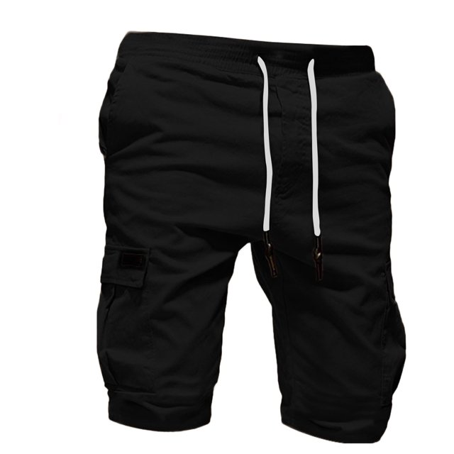 HWRETIE Men Sweatpants Solid Color Sport Shorts Loose Fit Drawstring Pants Casual Athletic Wear