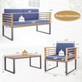 thumbnail image 2 of Gymax 4PCS Acacia Wood Patio Conversation Set?Outdoor Furniture Set w/ Navy Cushions, 2 of 6