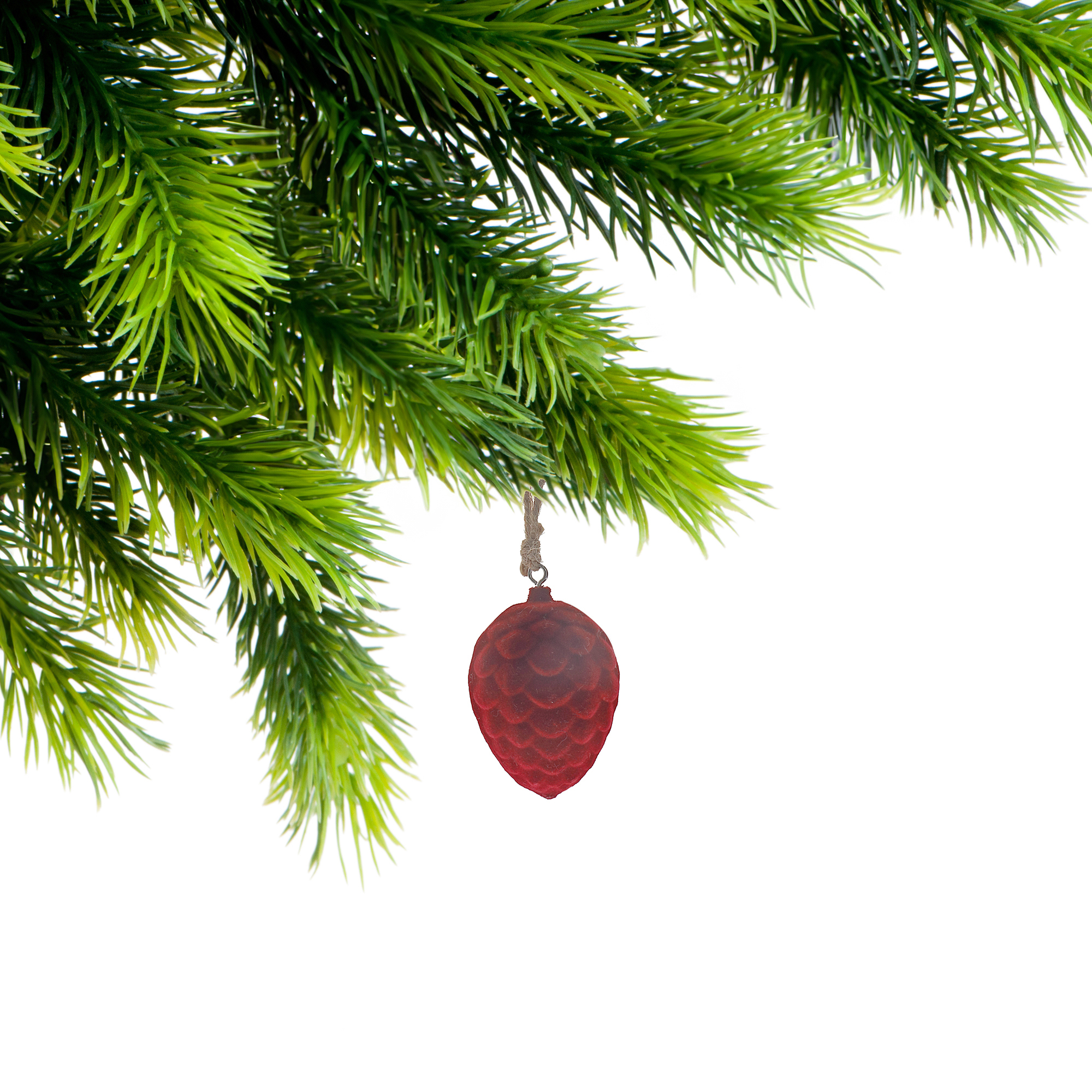 Décoration En Forme De Pomme De Pin En Velours - Lot De 12