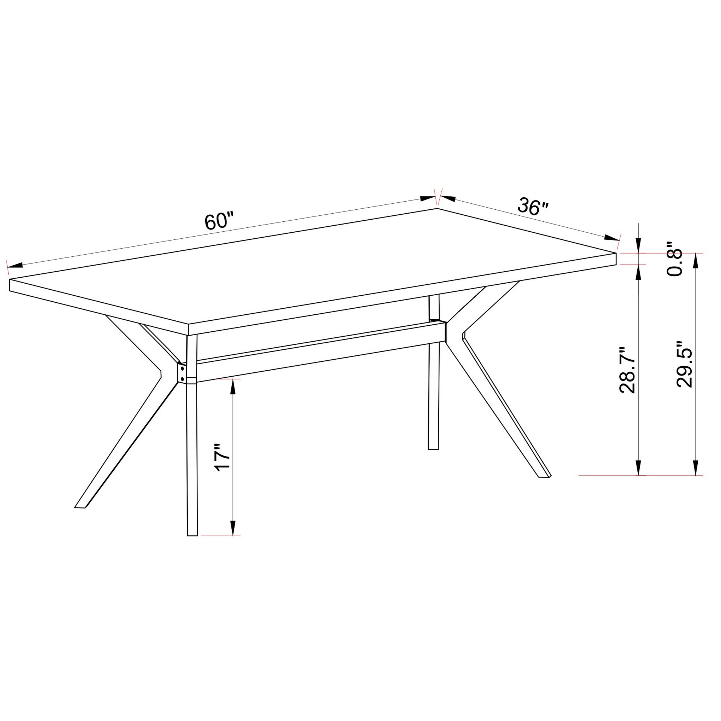 Table à manger Brassex Celine fini chêne rustique avec base en métal pour cuisine et salle à manger