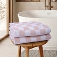 thumbnail image 2 of Mainstays 2-Pack Bath Towels, Pink Check, 2 of 6