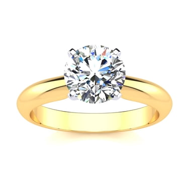 14k Yellow Gold 1/2 Carat Round Moissanite Women Stud Rings Sizes 5-10 | Jewelry Gift for Her Women Girls