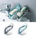 thumbnail image 1 of Oleegame 1PC Spoon And Lid Rest Leaf Tray Rack Bathroom Accessories Drain Plastic Box Windowsill Leaf Drain Soap Seat Box Bathroom Soap Storage Box Blue, 1 of 9
