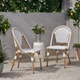 thumbnail image 2 of Elize Chaise Bistro Française d'Extérieur (Ensemble de 2), Gris, Blanc et Fini Bambou, 2 of 8