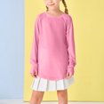 thumbnail image 4 of Posijego T-Shirts à Manches Longues pour Filles 3-14t avec Passe-Pouces Petite Fille Décontracté Col Rond Ample T-Shirts Basiques Hauts de Printemps, 4 of 6