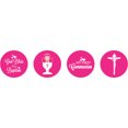 thumbnail image 2 of Darling Souvenir DIY Sacrament Baptism Theme&nbsp;Stickers chocolate&nbsp;Candy Labels 190 Pcs-Fuchsia Pink, 2 of 2