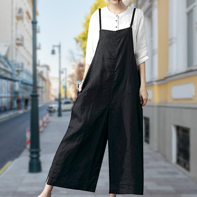 Combinaisons Amples en Coton Décontractées pour Femmes Combinaisons une Pièce Simples Oversize