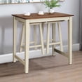 thumbnail image 3 of Gymax 3-Piece Bar Table Set Counter Pub Table& 2 Saddle Bar Stools w/ Hanging Design, 3 of 10