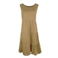thumbnail image 2 of B91xZ Robe pour Femmes 2024 Printemps Été Décolleté en V Profond Élégante Mini-Robe à Nœud, Kaki m, 2 of 4