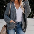 thumbnail image 4 of Cardigans en Tricot pour Femmes Amples Surdimensionnés avec Poches, 4 of 9