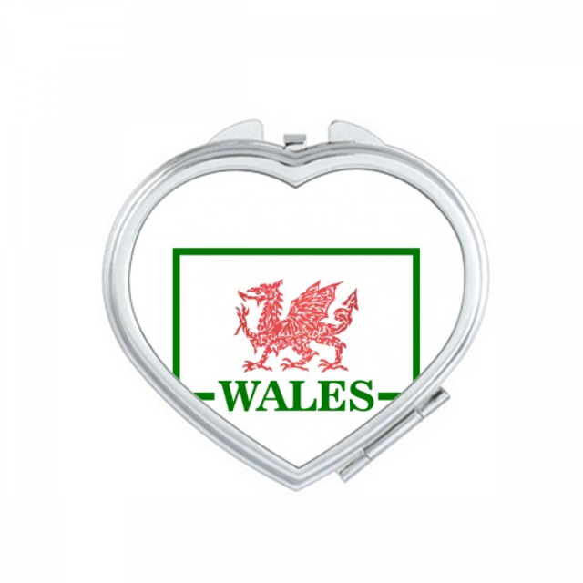 Dragon Flag Welsh Box Art Deco Fashion Mirror Travel Magnification Portable Handheld Pocket Makeup